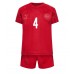 Günstige Dänemark Simon Kjaer #4 Babykleidung Heim Fussballtrikot Kinder WM 2022 Kurzarm (+ kurze hosen)